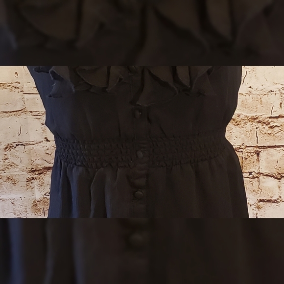 H&M Black Chiffon Top with Soft Ruffles - Picture 4 of 5